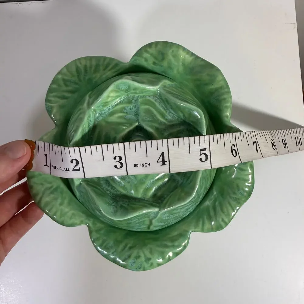 Vintage Cabbage Head Holland Mold Lettuce Bowl Pottery Small Cottagecore 7x5